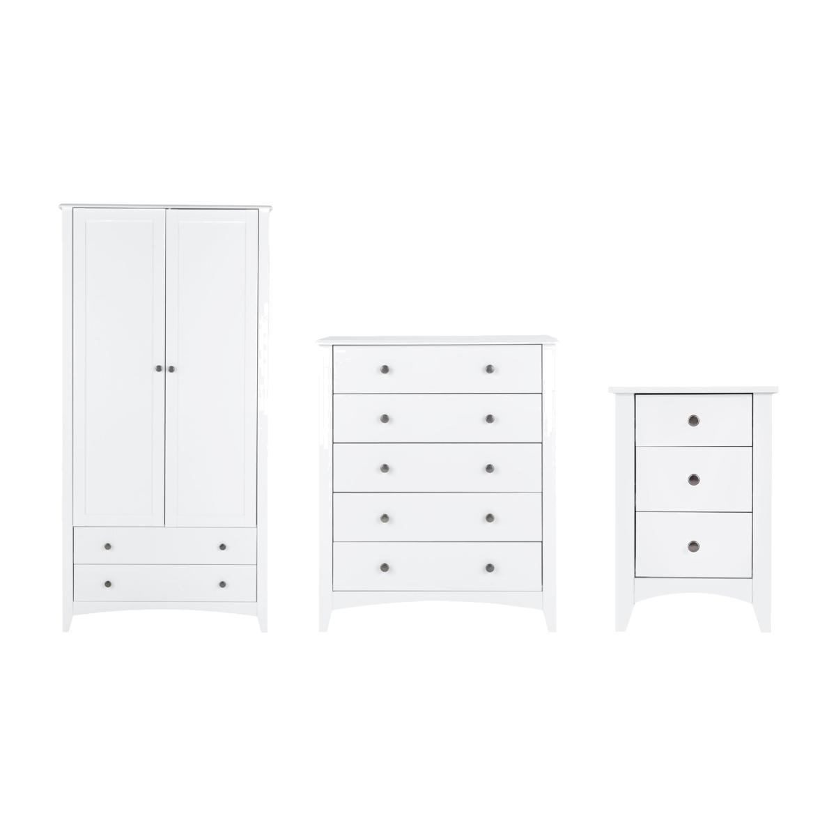 Habitat Minato 3 Piece 2 Door Wardrobe Set - White – image 1