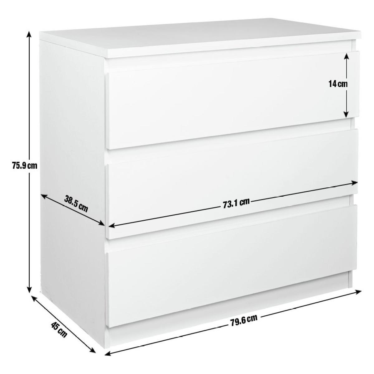 Habitat Jenson Gloss 3 Drawer Chest - White – image 9