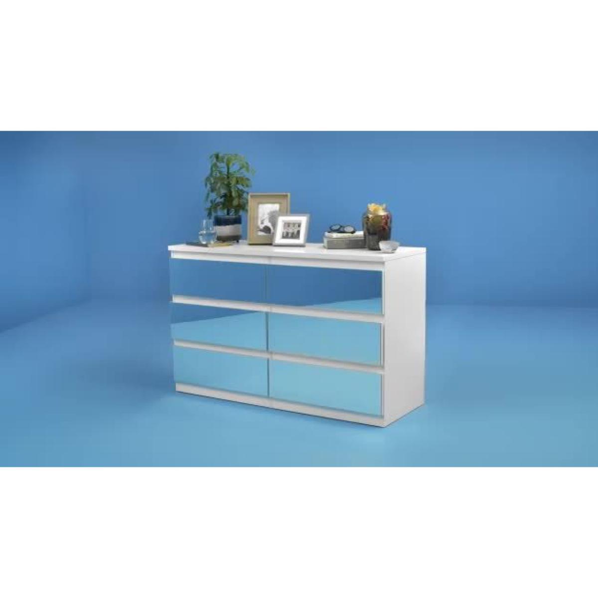 Habitat Jenson 3+3 Drawer Mirrored Chest - White – image 2