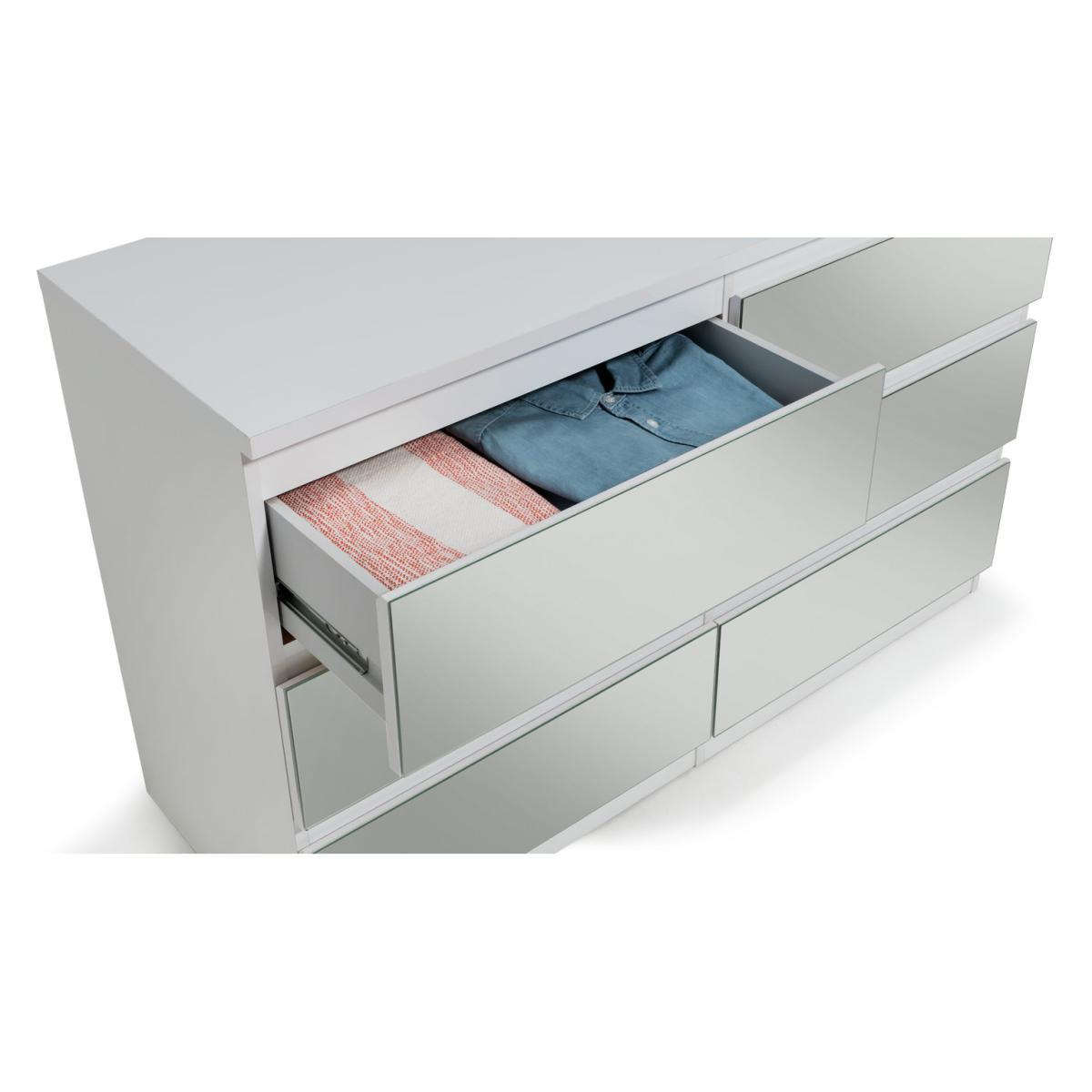 Habitat Jenson 3+3 Drawer Mirrored Chest - White – image 4