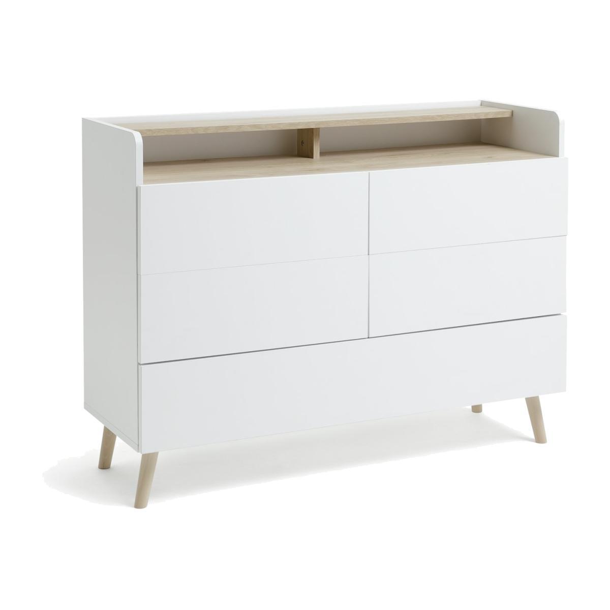 Habitat Skandi 4+1 Drawer Chest - White Two Tone