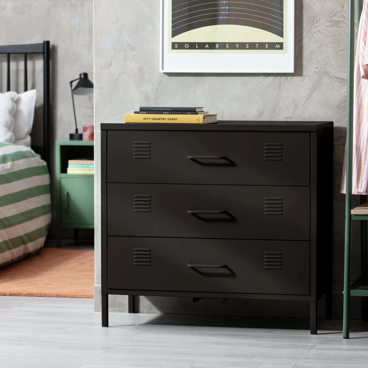 Habitat Stevie 3 Drawer Chest -Black – image 1