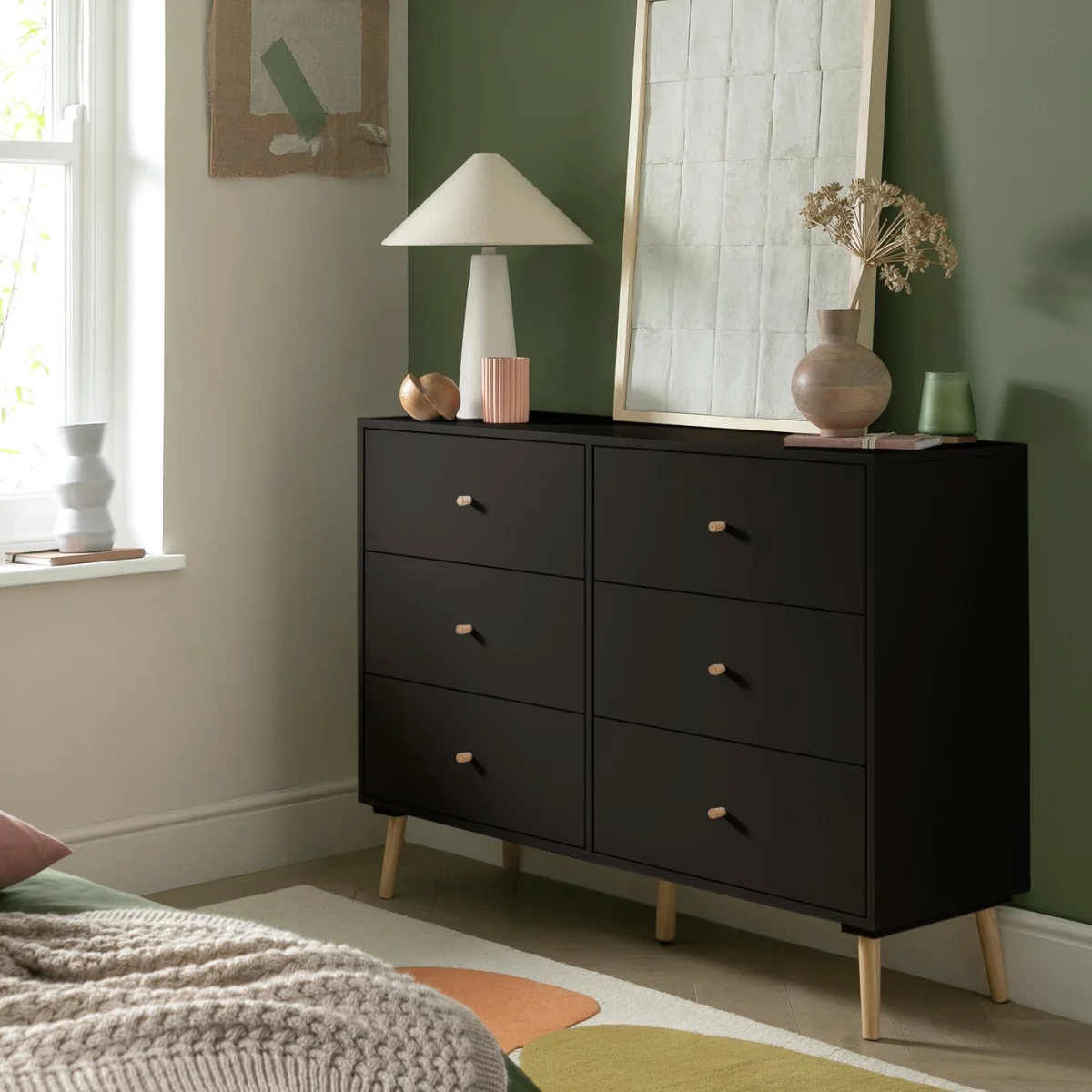 Habitat Otto 6 Drawer Chest - Black – image 1