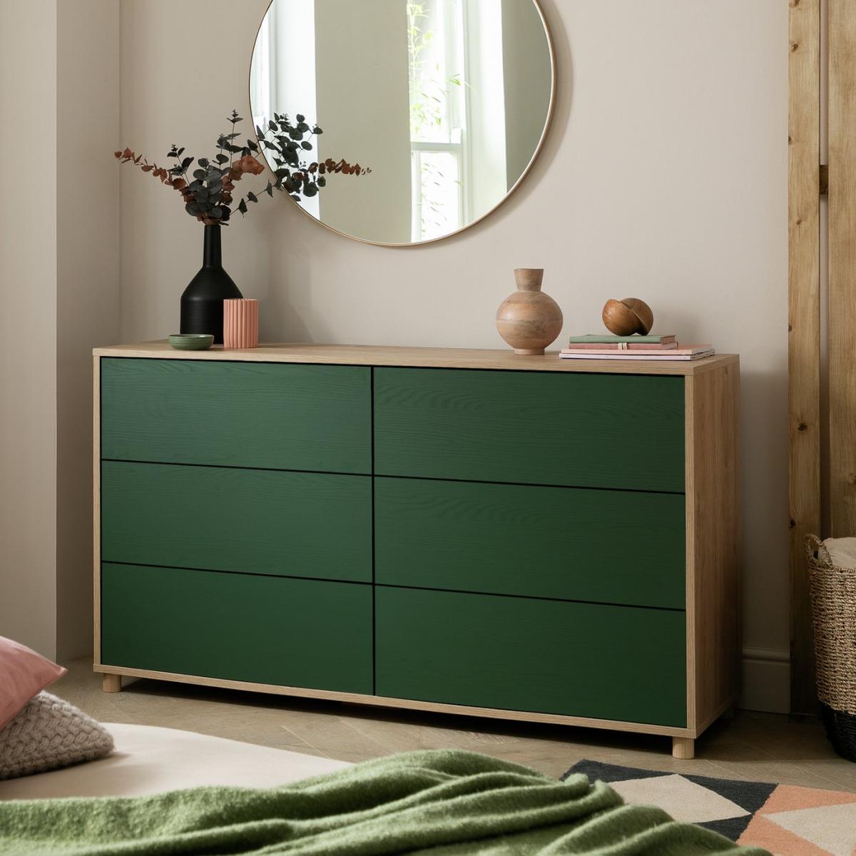Habitat Koda 3+3 Drawer Chest - Green – image 3