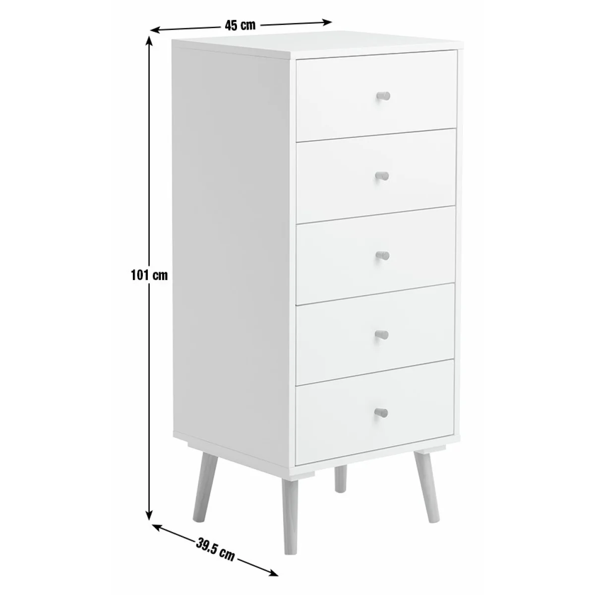 Habitat Otto 5 Drawer Tallboy - Black – image 8