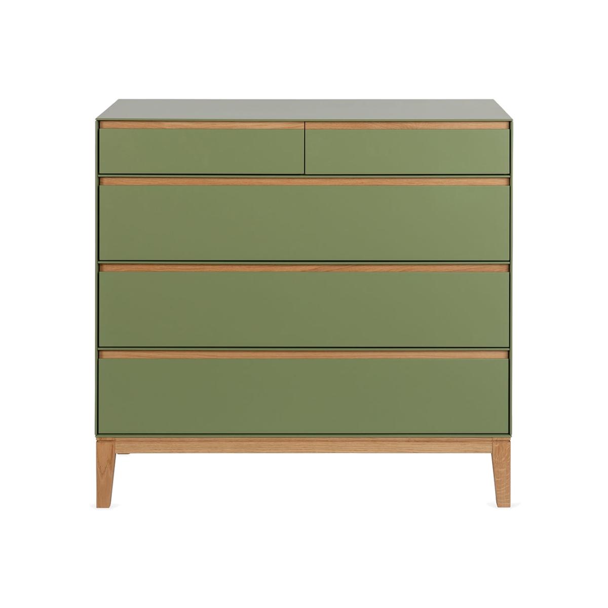 Heal's Lars 5 Drawer Chest Olive Green – image 1