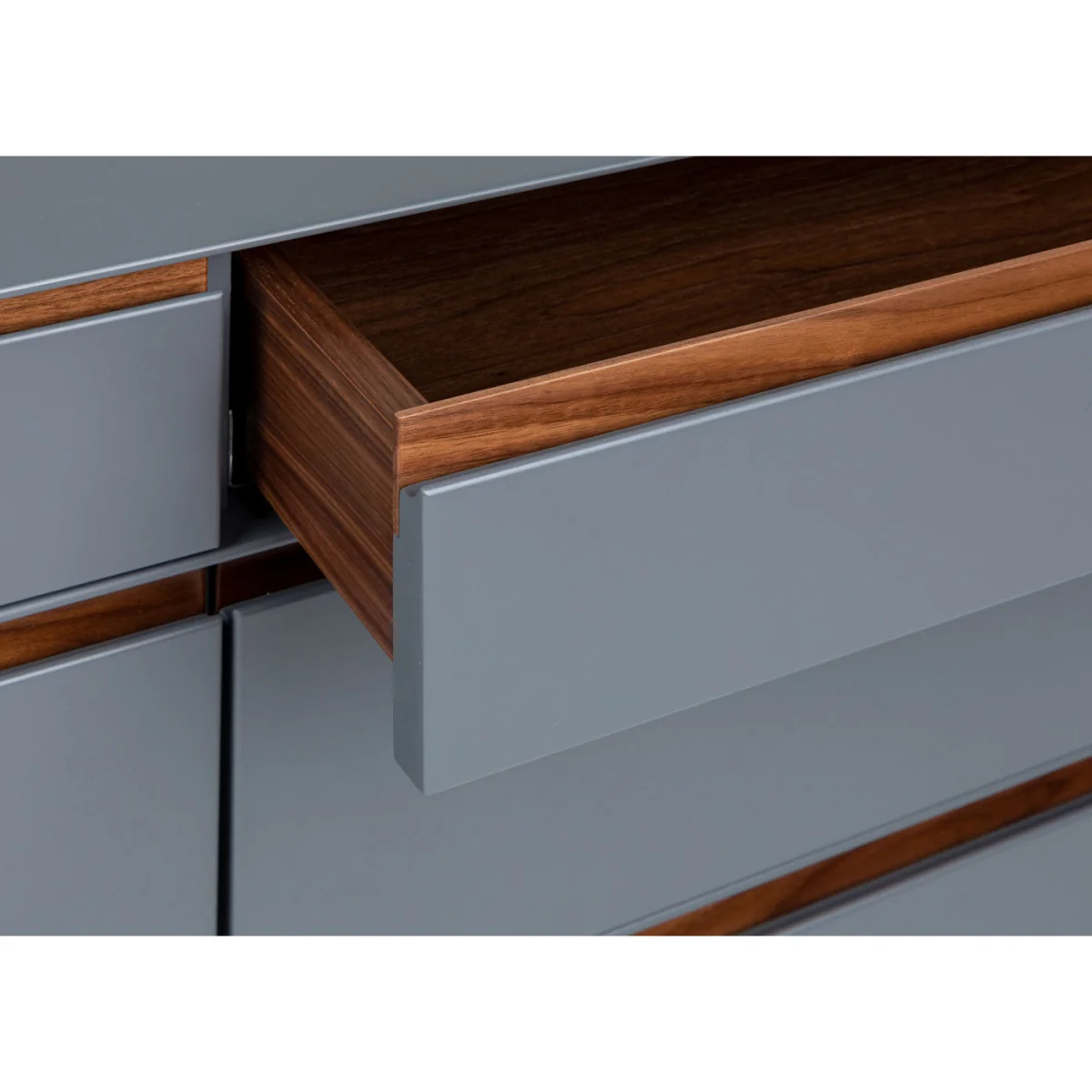 Heal's Lars 6 Drawer Chest Wide Dove Grey & Walnut – image 4