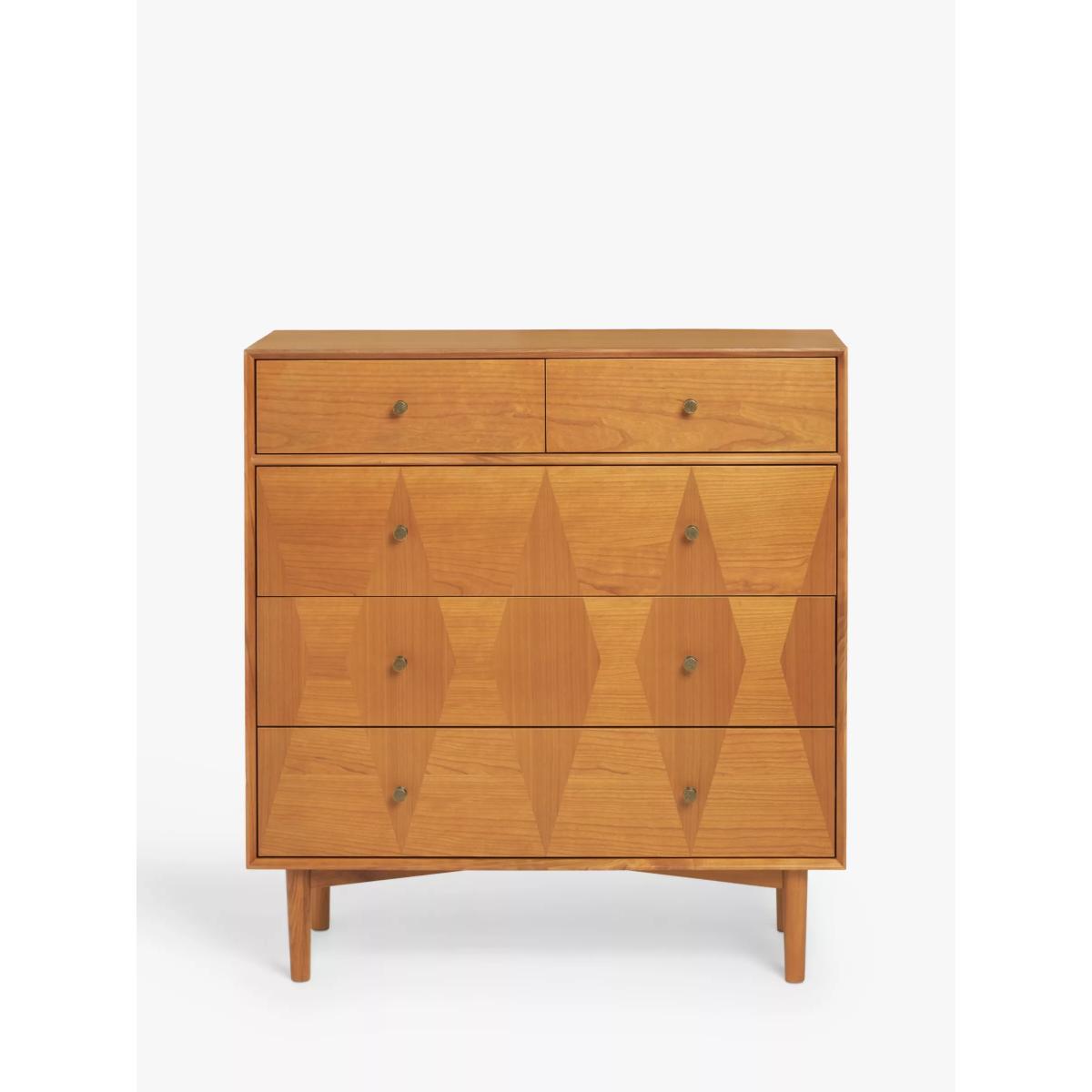 John Lewis Marquetry 5 Drawer Wood Chest, Natural – image 3