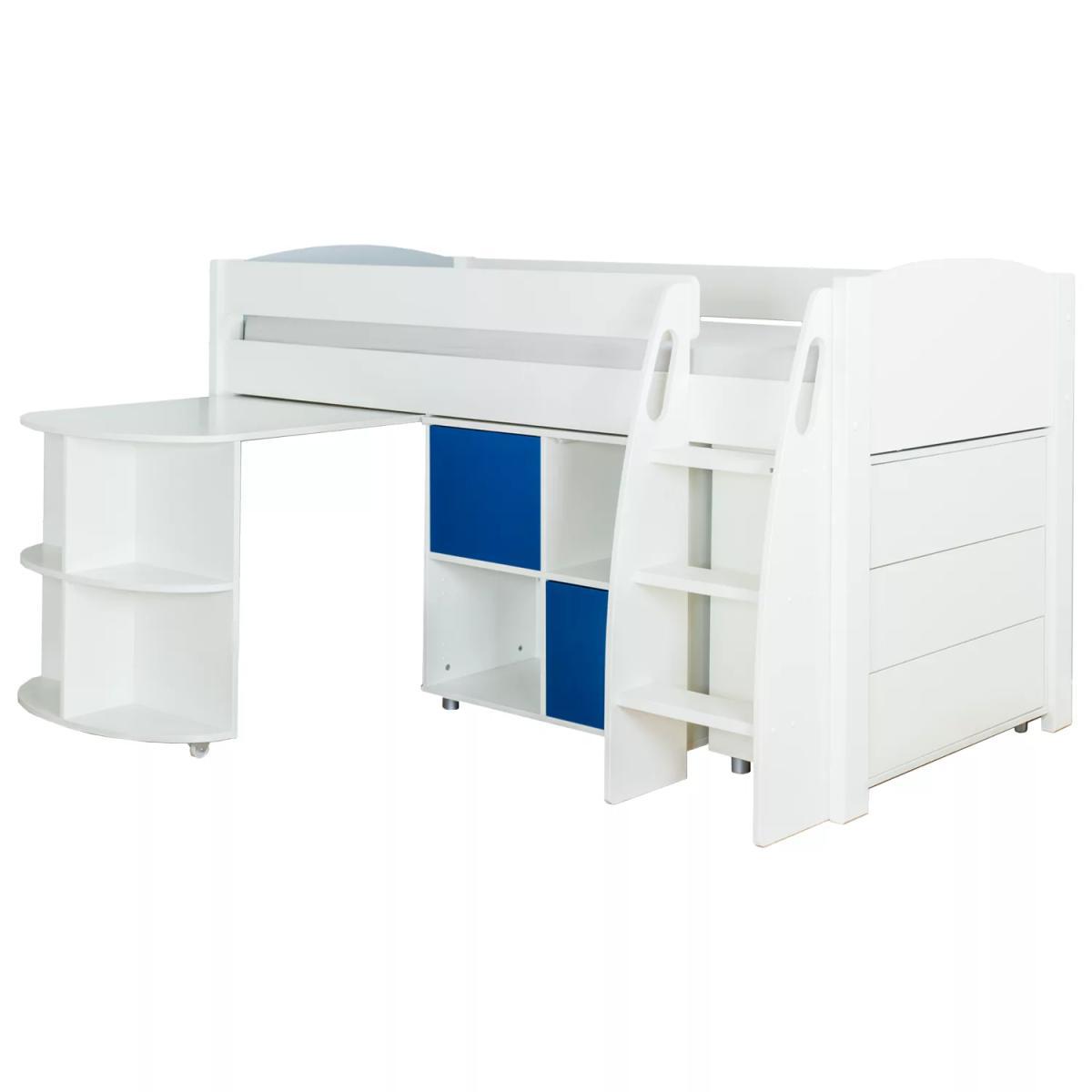 Stompa Uno S Plus Mid-Sleeper with Pull-Out Desk, 3 Drawer Chest and 2 Door Cube Unit – image 2