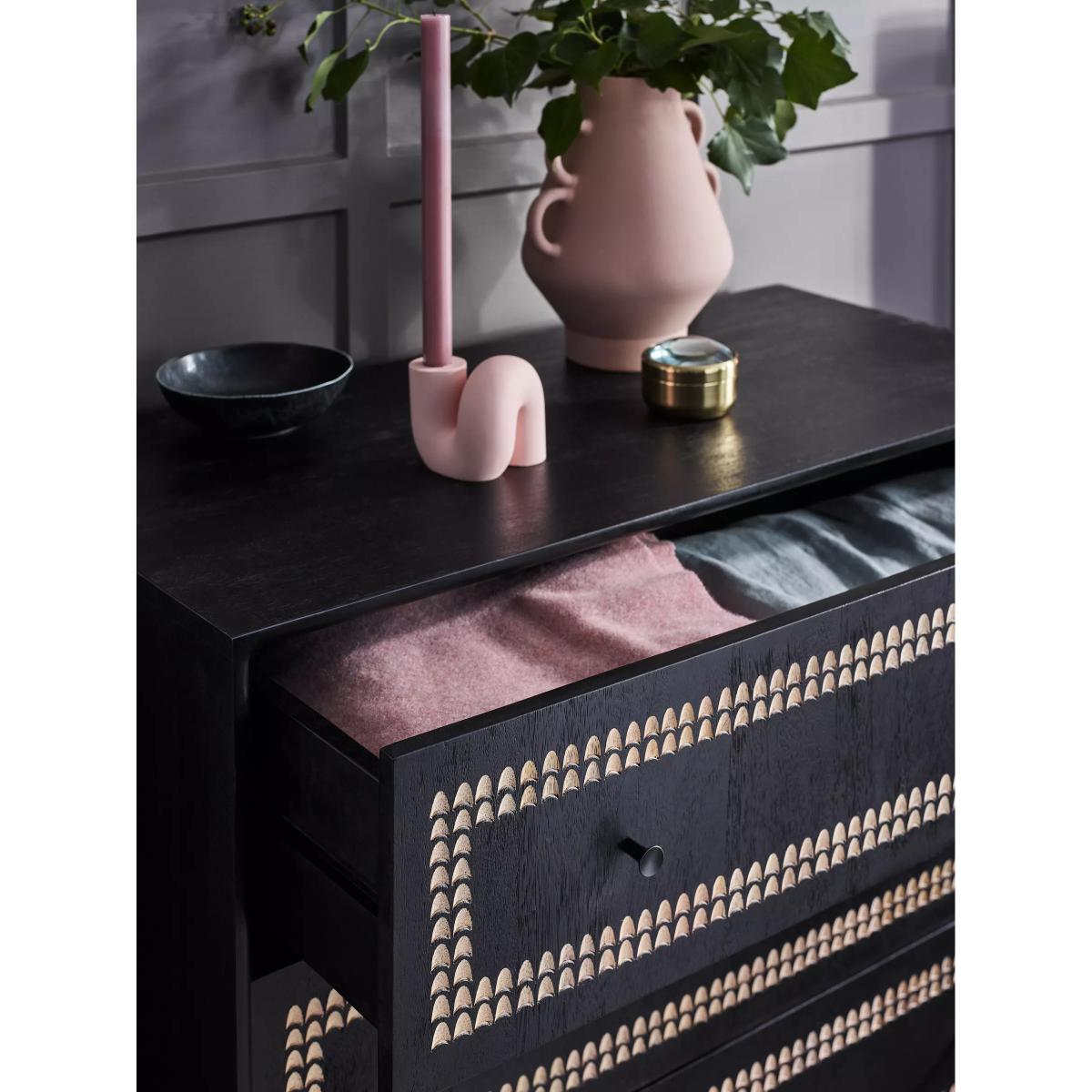John Lewis Monochrome 3 Drawer Chest, Black – image 4