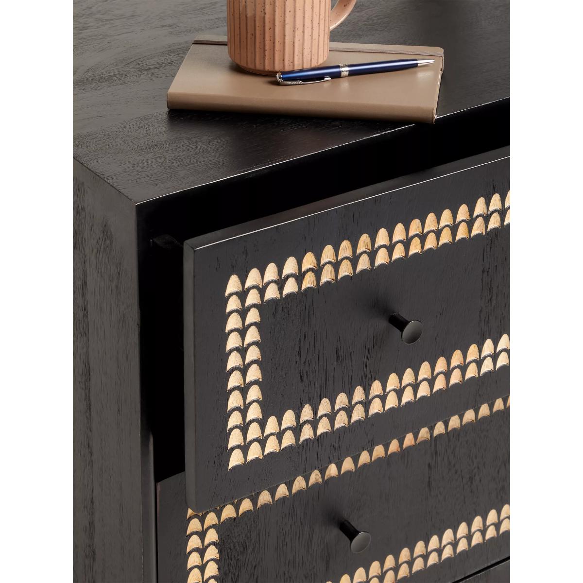 John Lewis Monochrome 3 Drawer Chest, Black – image 5