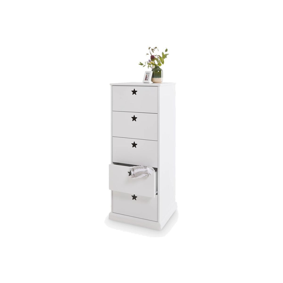 Great Little Trading Co Star Bright Tall 5 Drawer Chest, White – image 1