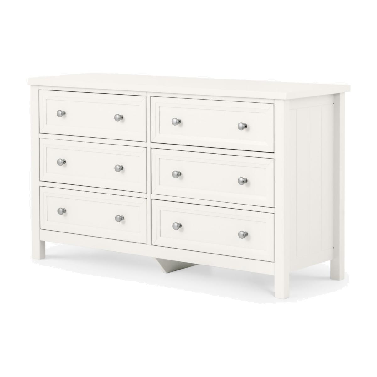 Julian Bowen Maine 6 Drawer Wide Chest, White – image 1