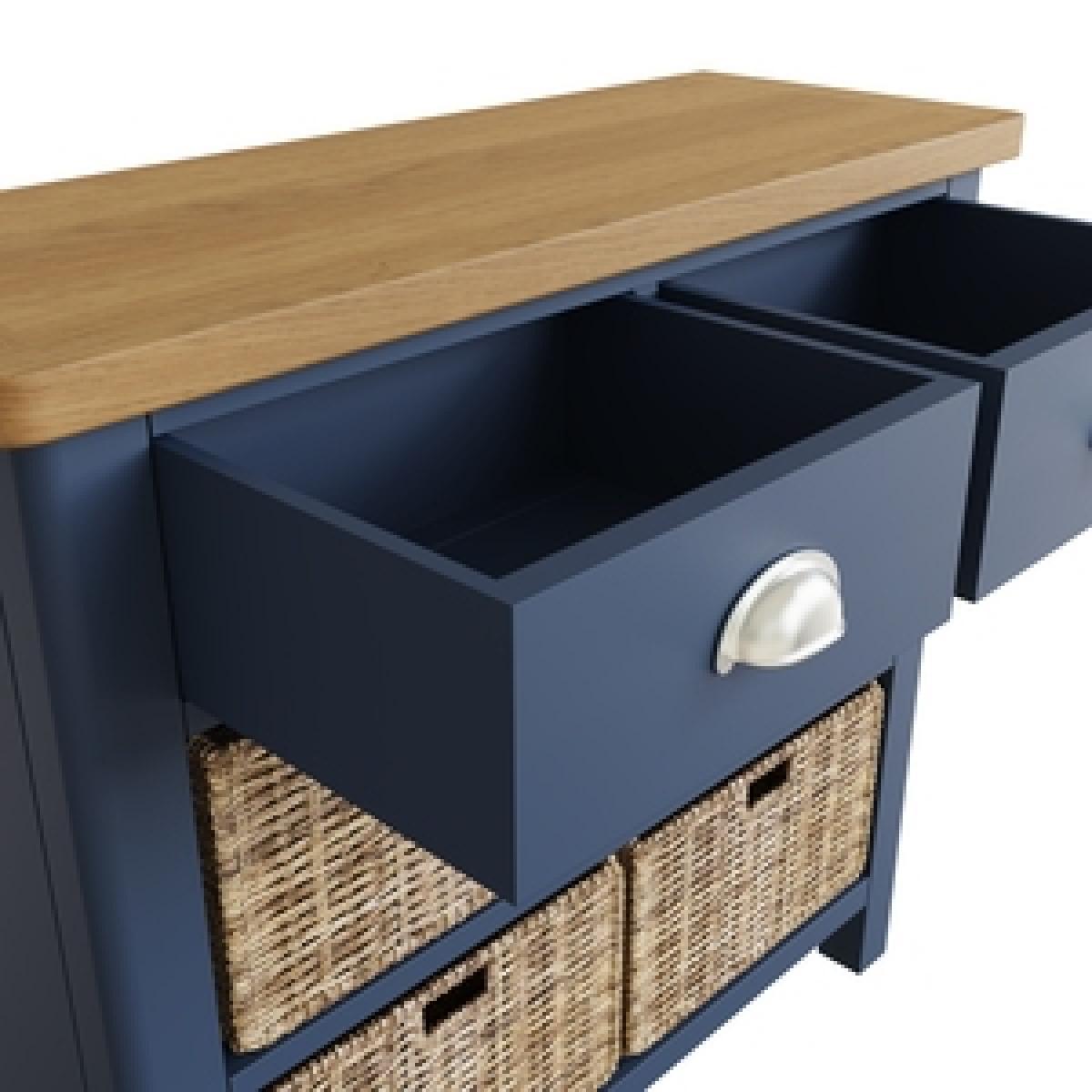 Ruskin Oak 2 Drawer 4 Basket Unit - Blue – image 5