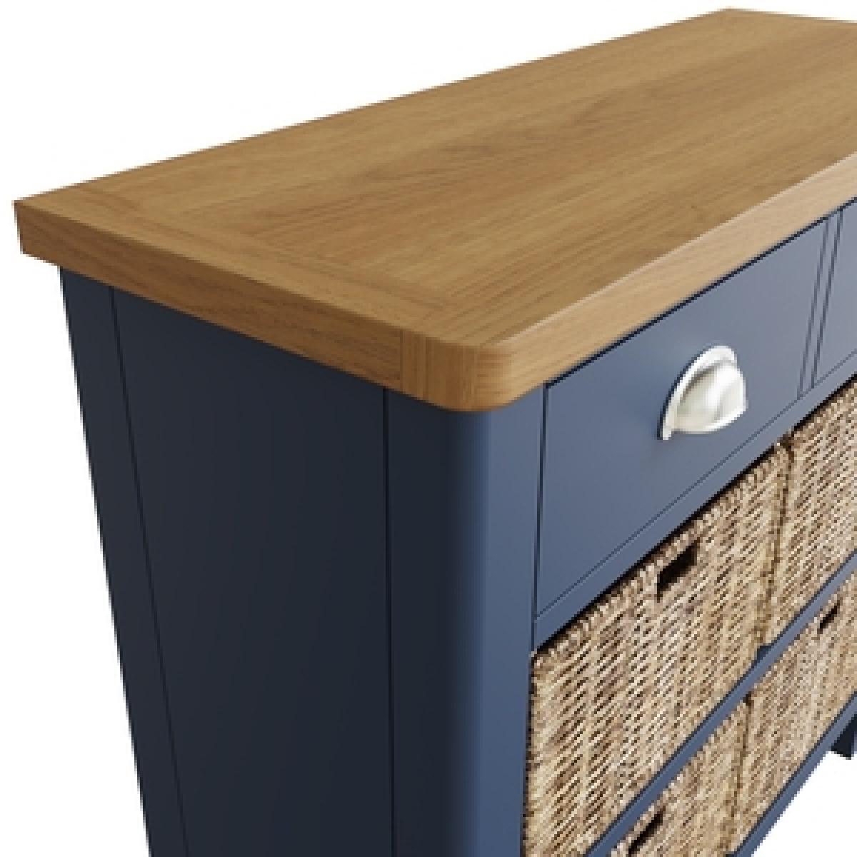 Ruskin Oak 2 Drawer 4 Basket Unit - Blue – image 6