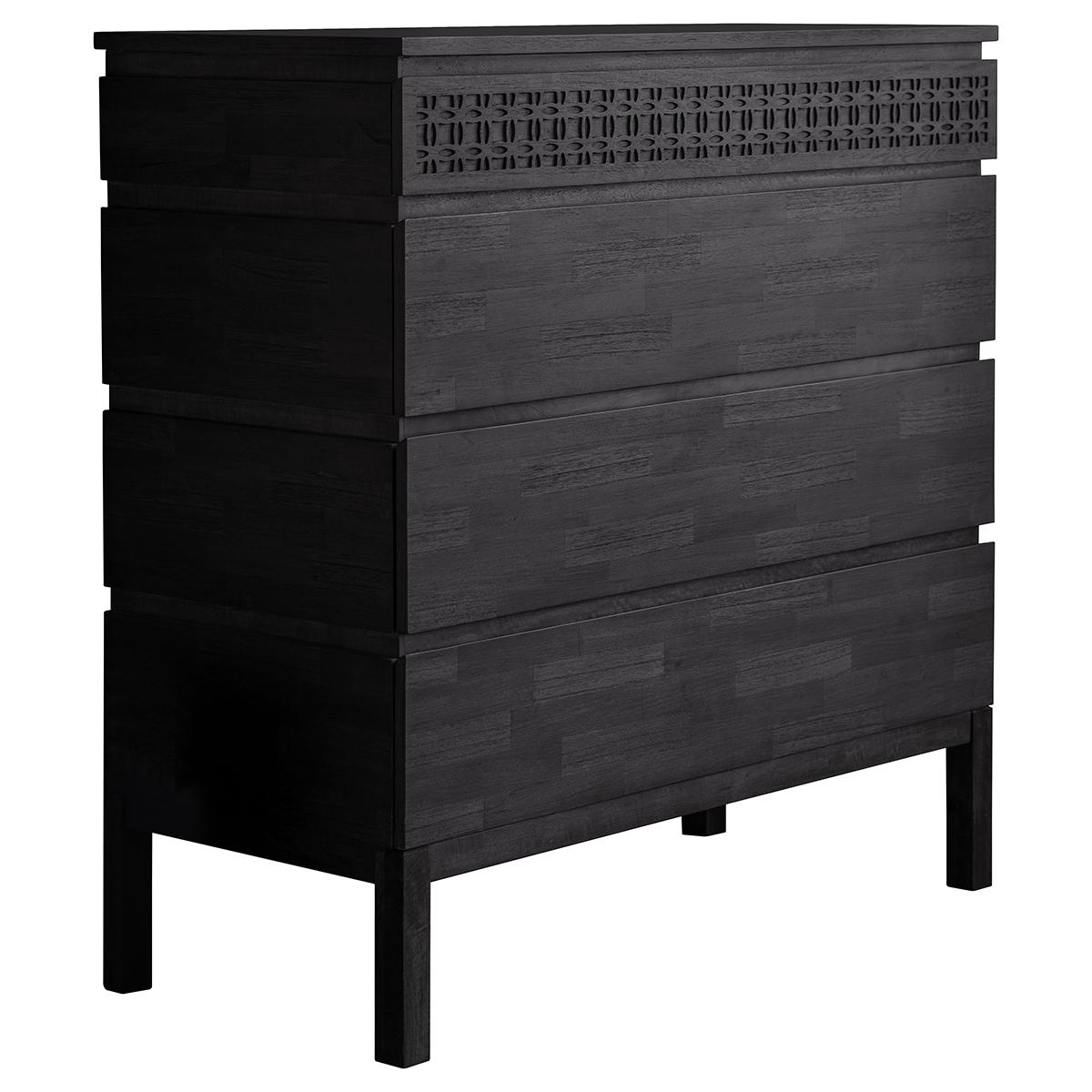 Khaleesi Mango Wood Chest of Drawers - Black – image 3