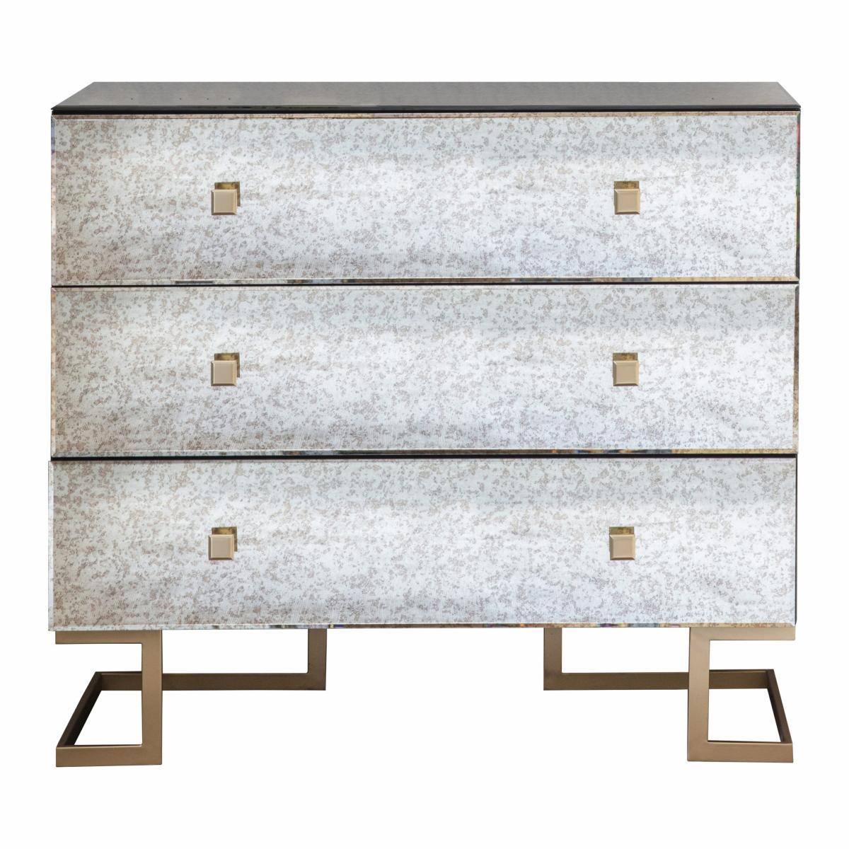 Yamber Mirrored Chest of Drawers - Gold – image 2