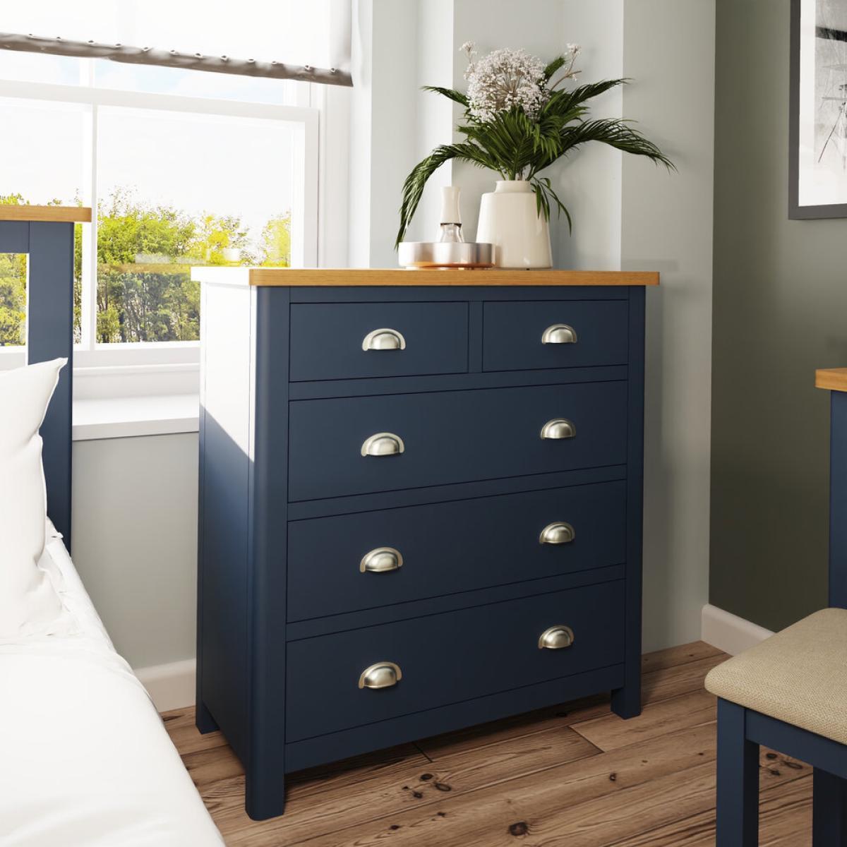 Ruskin Blue 5 Drawer Chest – image 1