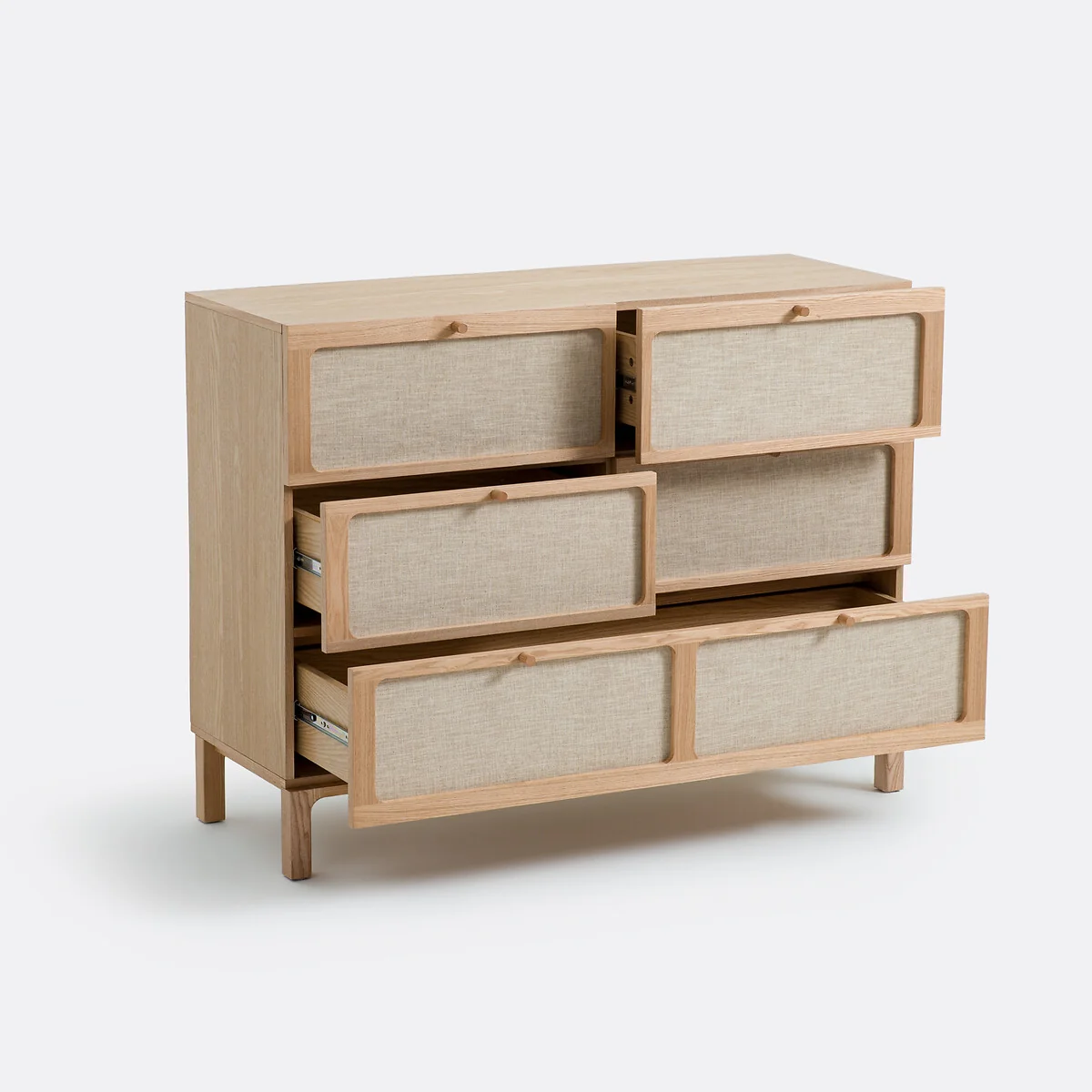 Esmara Ash Veneer and Linen 5-Drawer Chest of Drawers – image 4