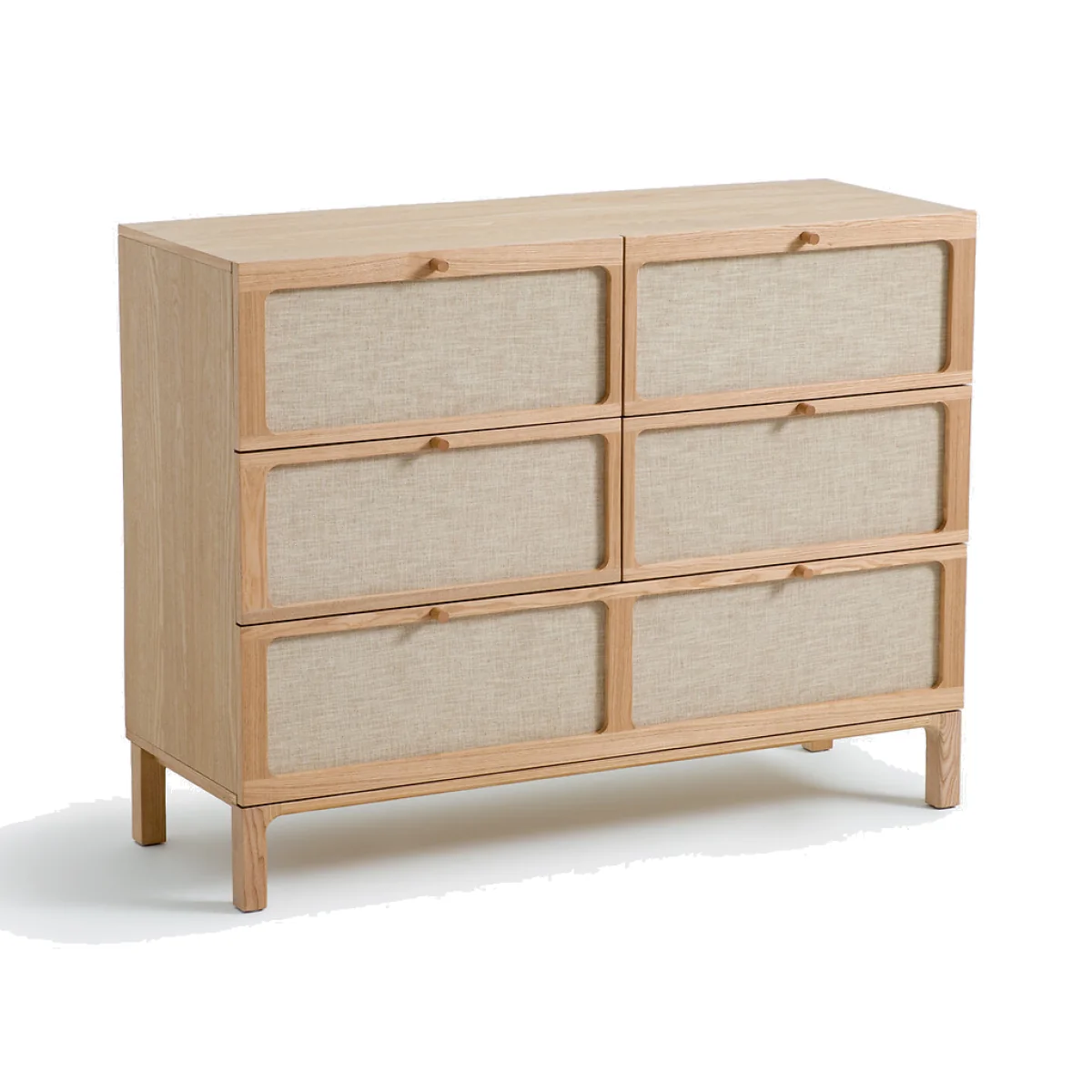 Esmara Ash Veneer and Linen 5-Drawer Chest of Drawers – image 1