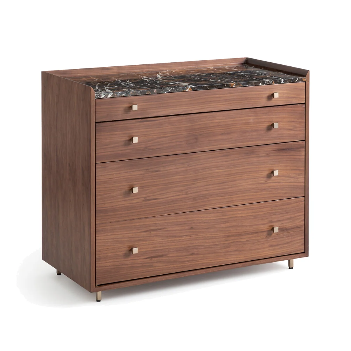 Noham Walnut and Amber Marble Chest of Drawers – image 1