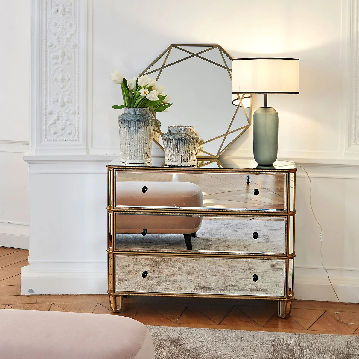 Winsome Mirrored Chest of Drawers – image 2