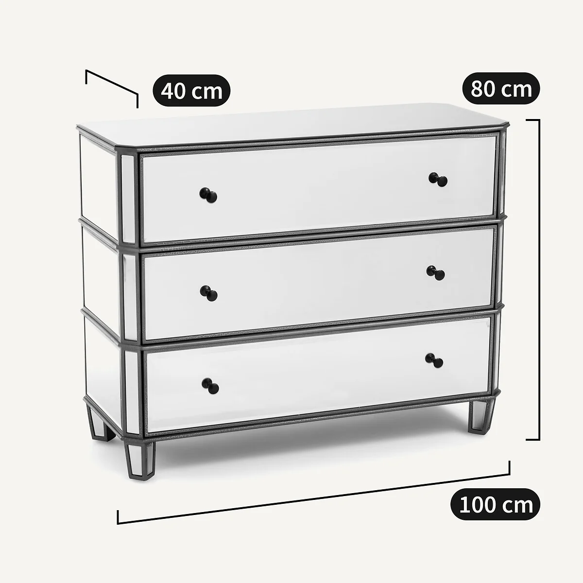 Winsome Mirrored Chest of Drawers – image 6
