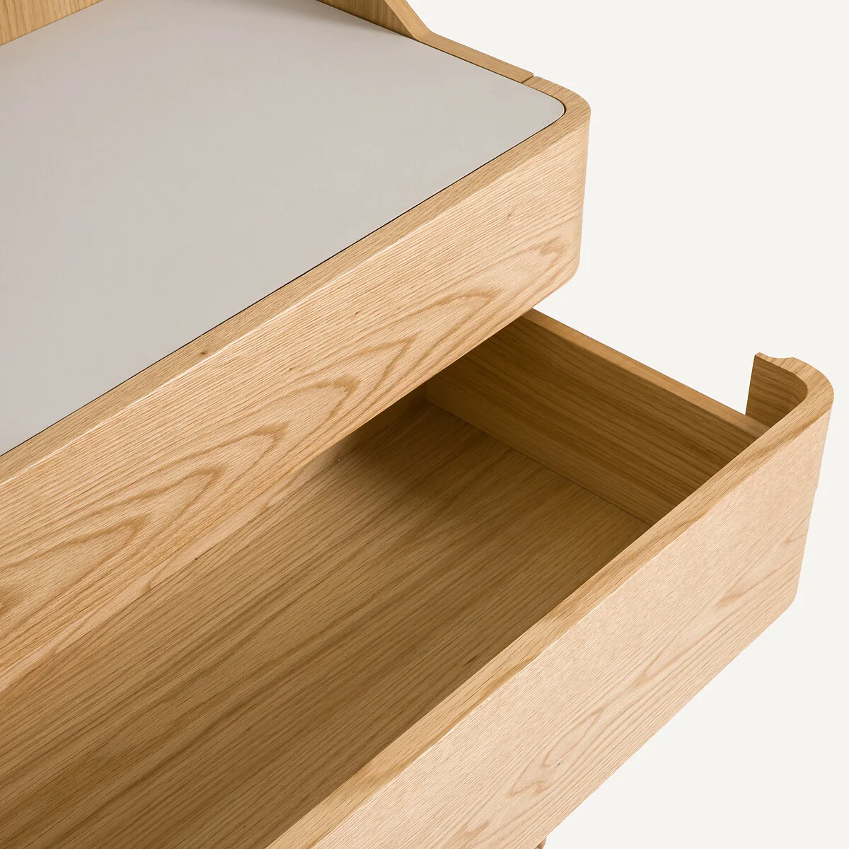 Junius Chest of Drawers in Oak Veneer and Leather, Designed By Emmanuel Gallina – image 6