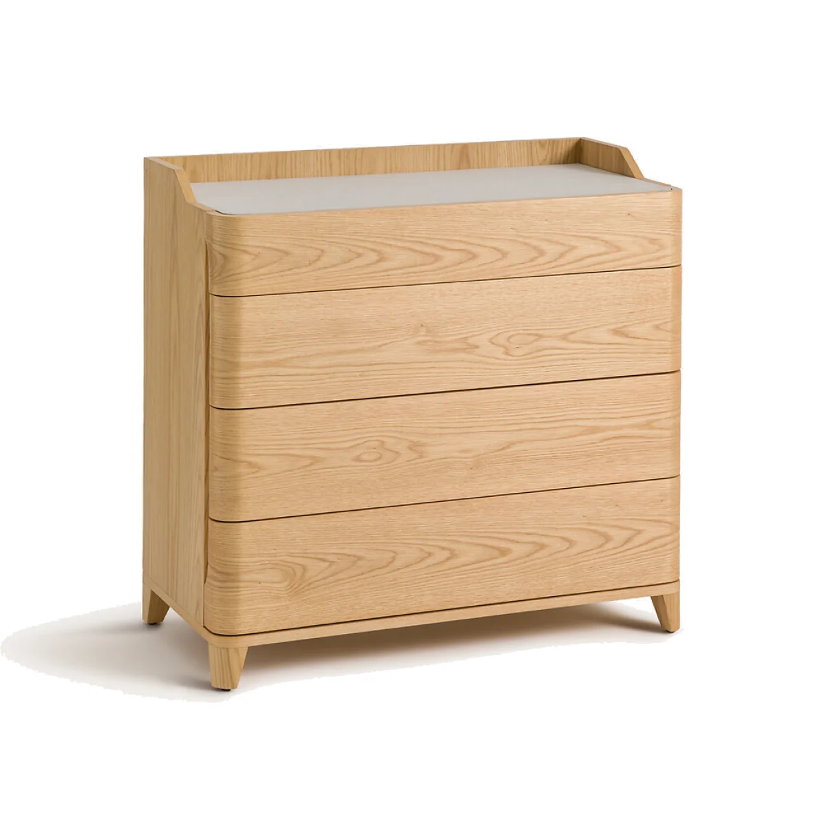 Junius Chest of Drawers in Oak Veneer and Leather, Designed By Emmanuel Gallina – image 1