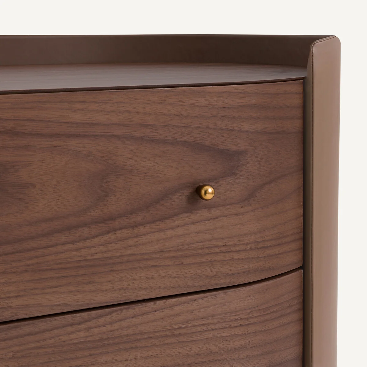 Firmo Chest of Drawers in Walnut and Leather Veneer with 6 Drawers – image 6