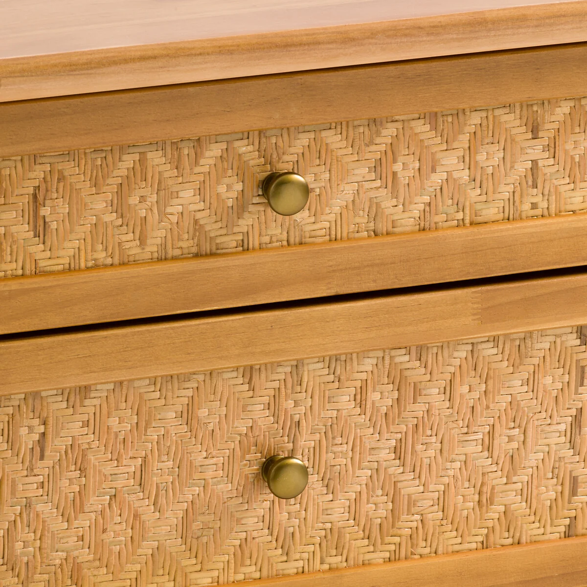 Orient Solid Pine and Cane Chest of Drawers – image 5