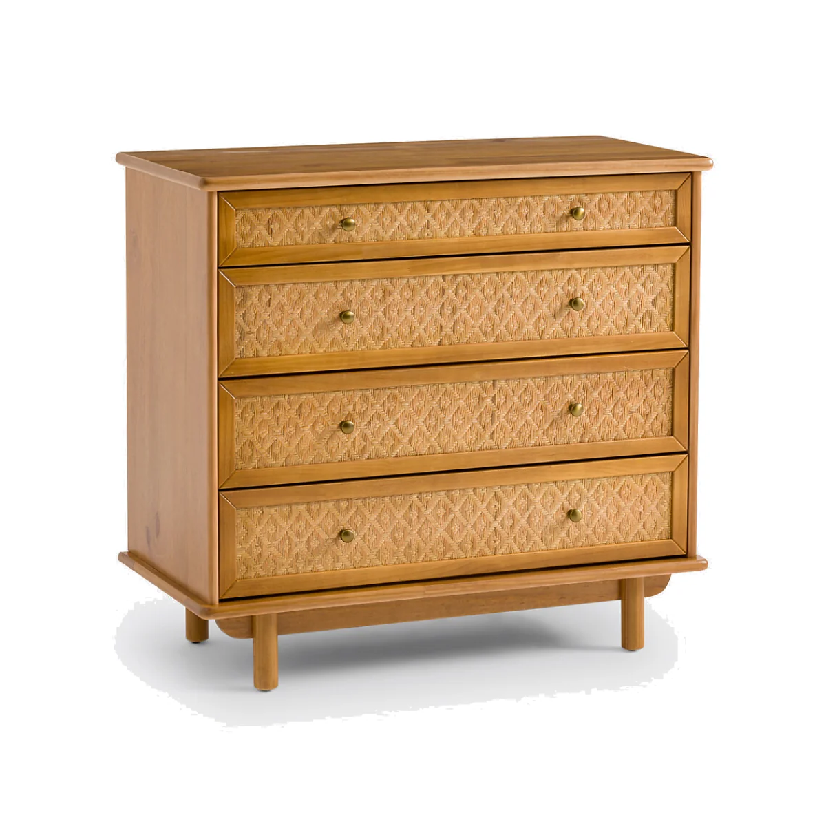 Orient Solid Pine and Cane Chest of Drawers – image 1