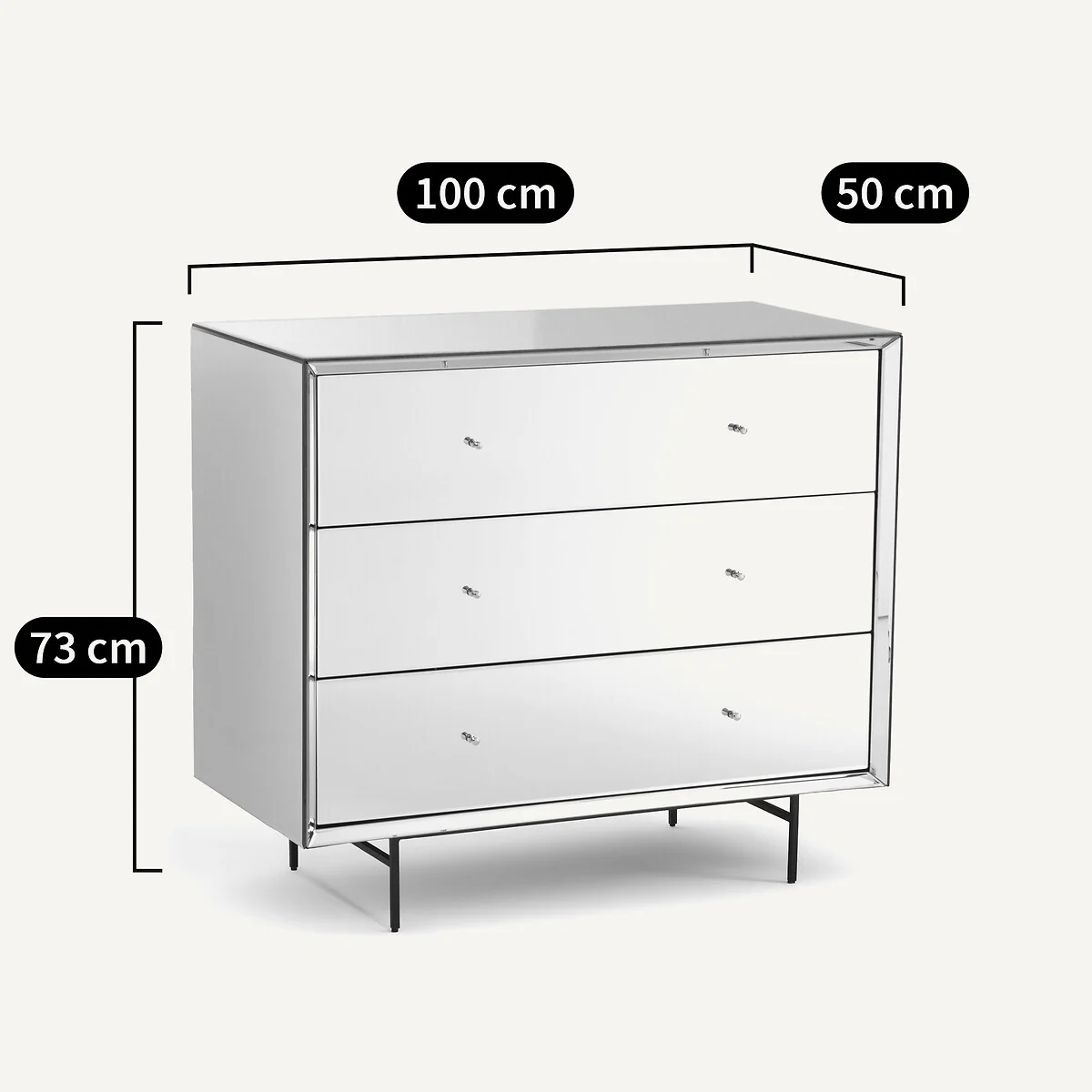 Khonsou Mirrored Chest of Drawers – image 6