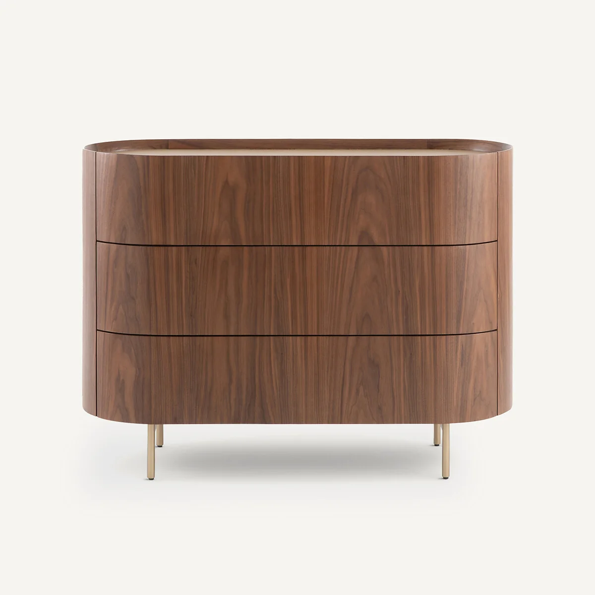 Aslen Chest of Drawers in Walnut and Leather Veneer with 3 Drawers – image 3