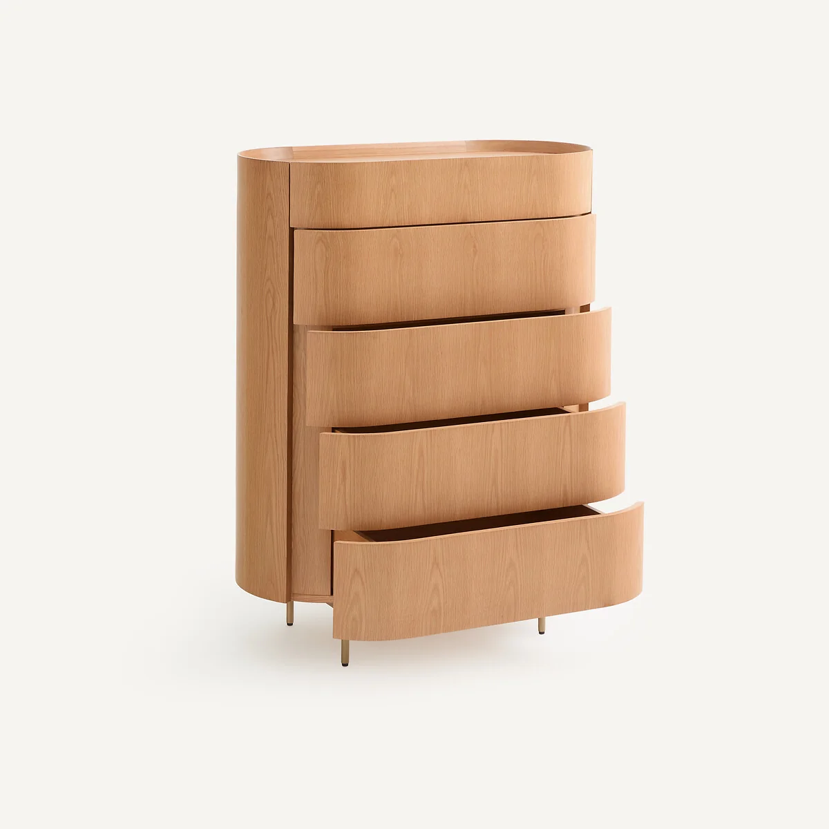 Aslen Solid Oak and Veneer 5-Drawer Chest of Drawers – image 3