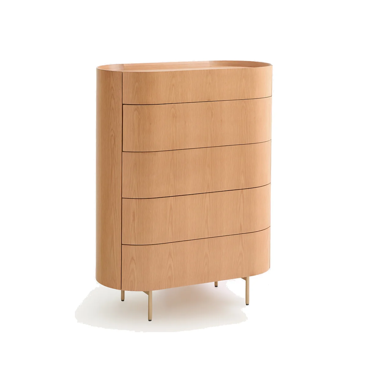 Aslen Solid Oak and Veneer 5-Drawer Chest of Drawers – image 1