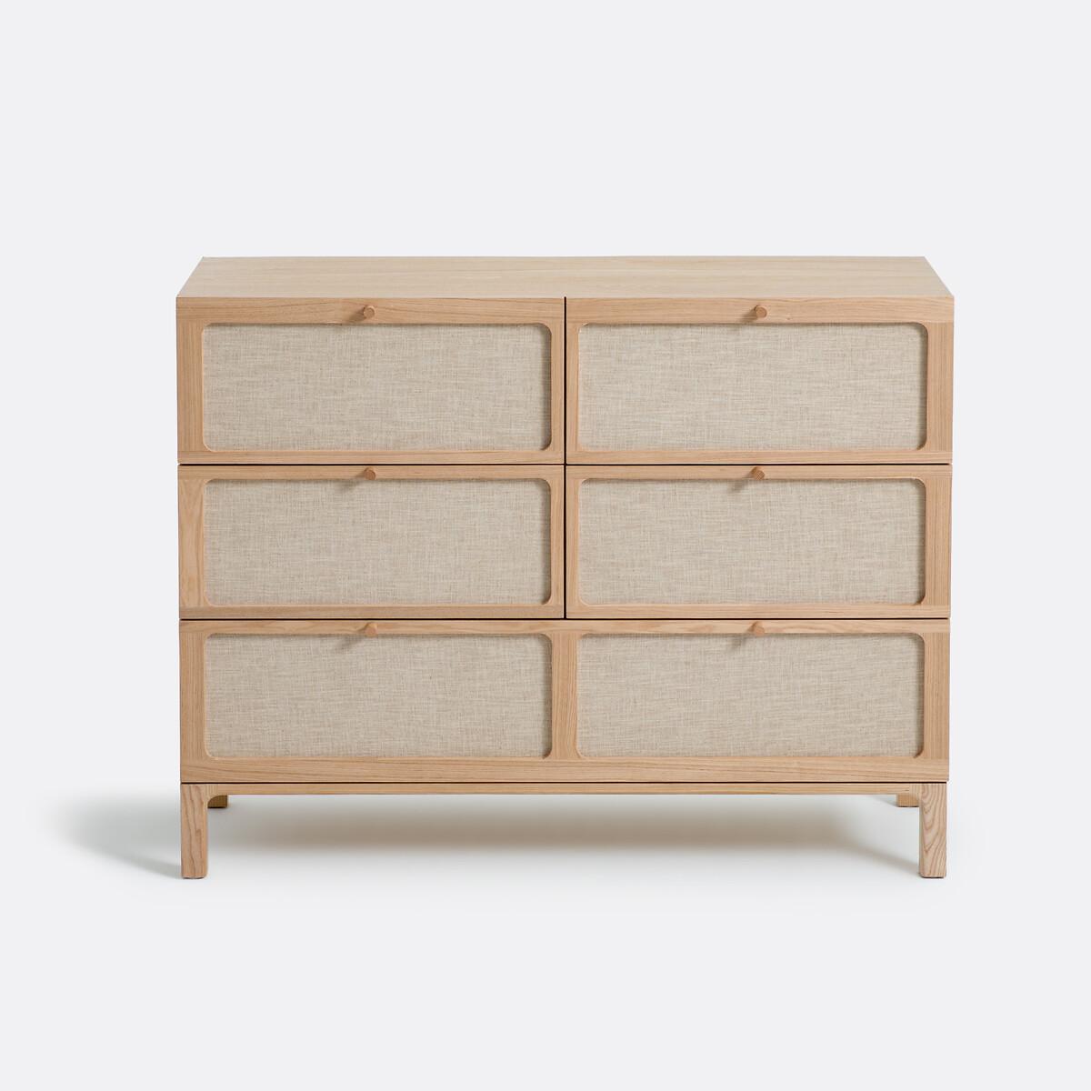 Esmara 5-Drawer Ash, Veneered and Linen Chest of Drawers – image 2