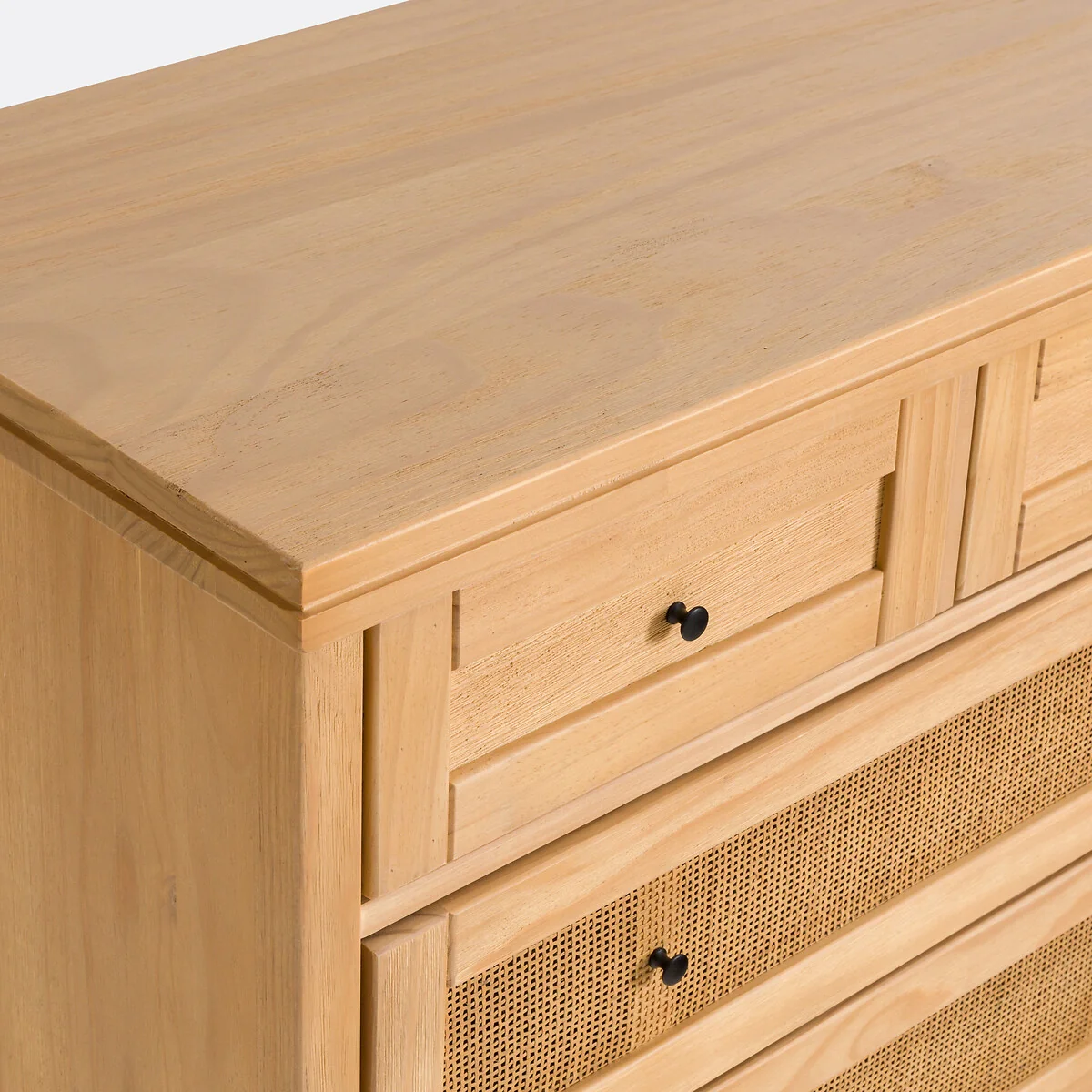Gabin 10-Drawer Solid Pine and Cane Chest of Drawers – image 5