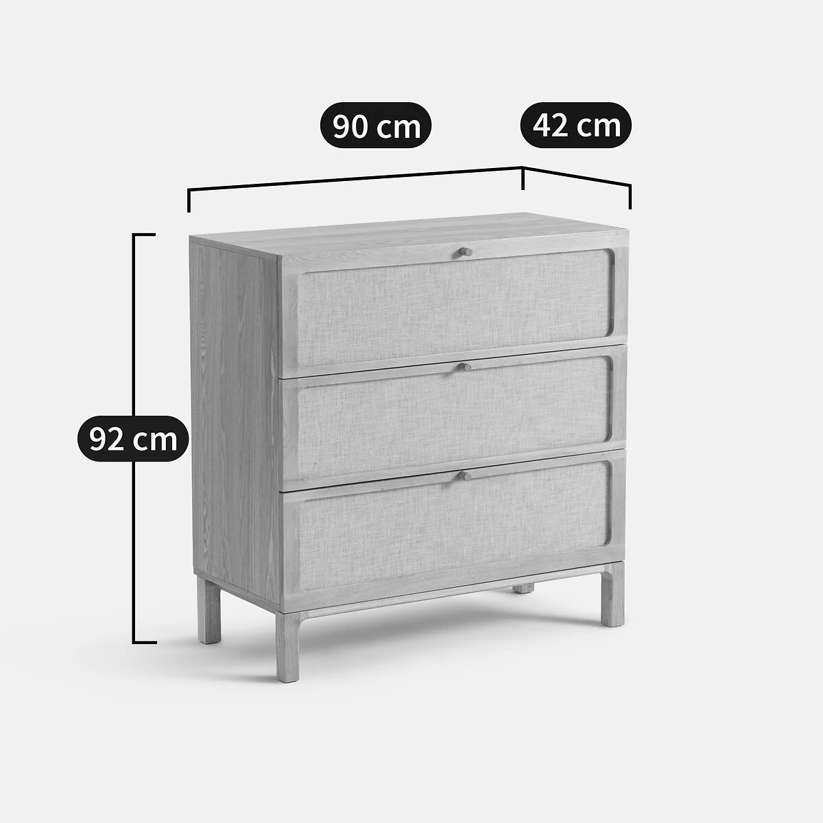 Esmara 3-Drawer Ash Veneer and Linen Chest of Drawers – image 8