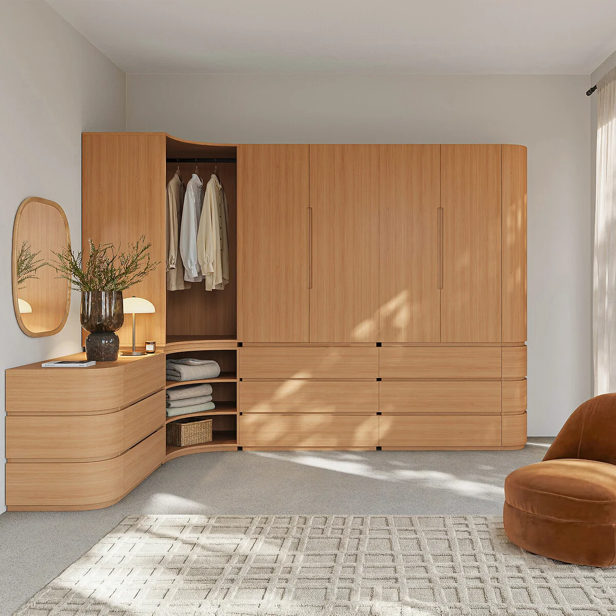 Evoria Oak Veneer Chest of Drawers For Modular Wardrobe – image 3