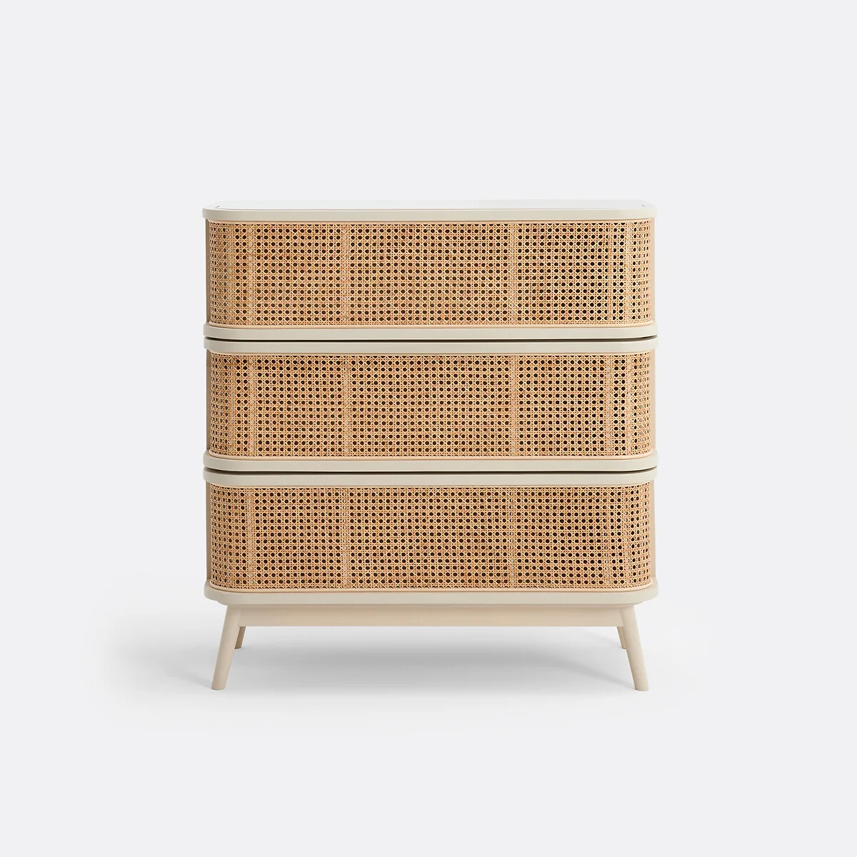 Laora Chest of Drawers with 3 Drawers with Rattan Cane – image 3