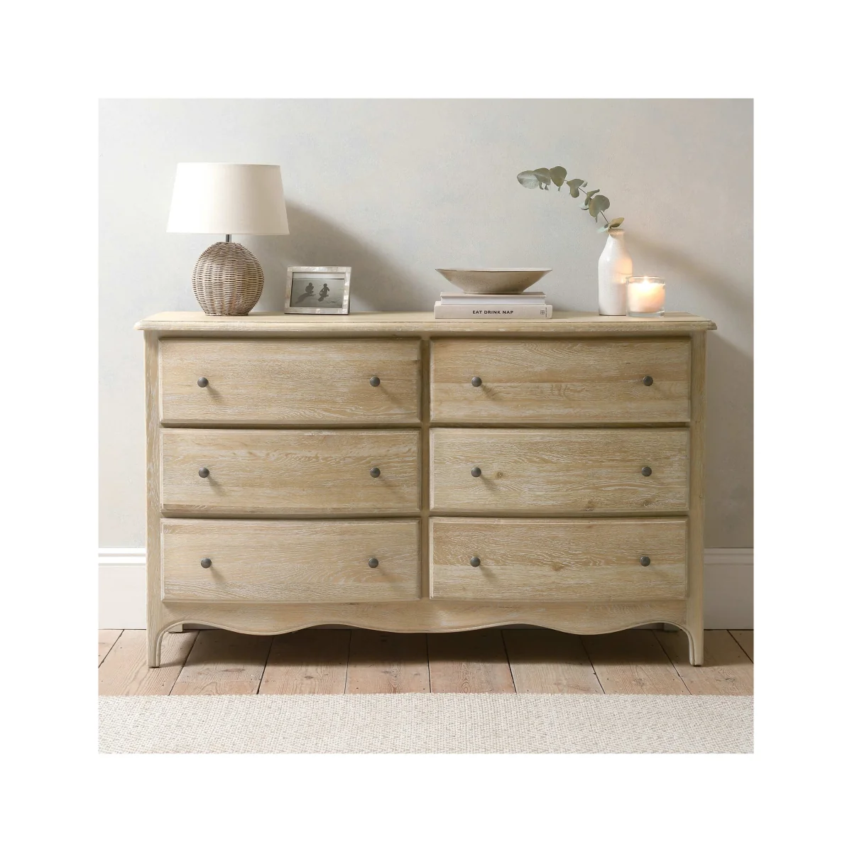Cotswold Company Camille Wide 6 Drawer Chest Natural – image 4
