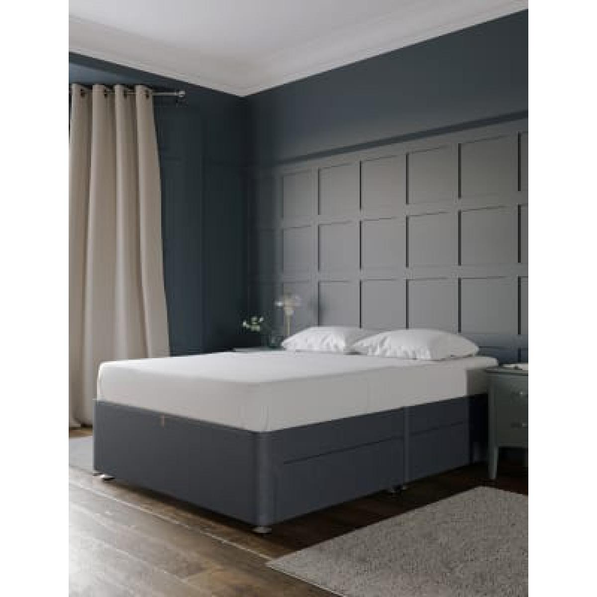 M&S  Classic Sprung 4 Drawer Divan - 5FT - Navy, Navy,Mink,Light Grey,Grey,Silver Grey,Charcoal,Silver,Mid Grey,Natural – image 4