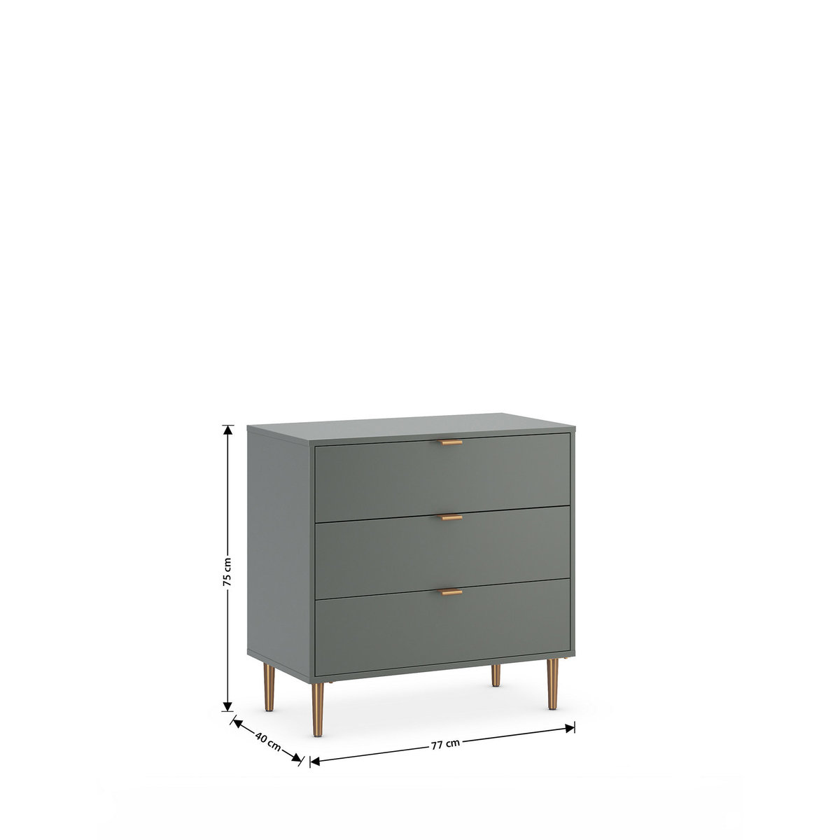 M&S Quinn 3 Drawer Chest - 1SIZE - White, White,Grey – image 4