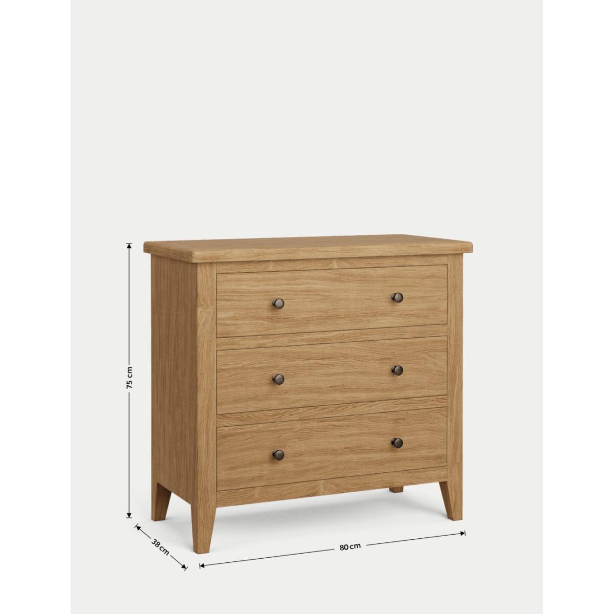 M&S Amersham 3 Drawer Chest - Oak, Oak – image 3