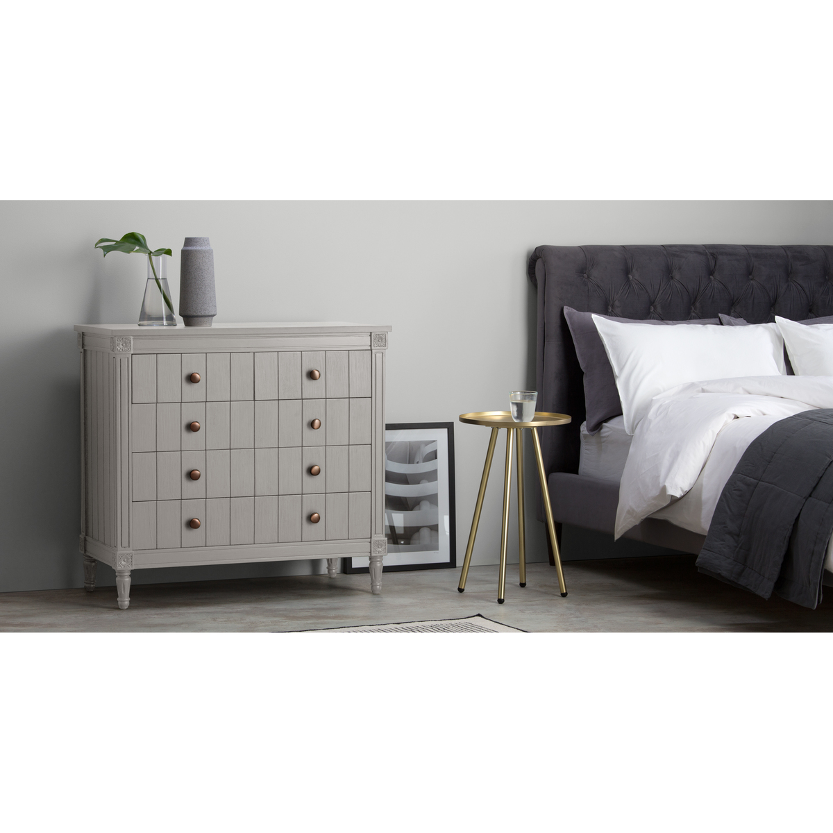 Bourbon Vintage Chest Of Drawers, Grey – image 3