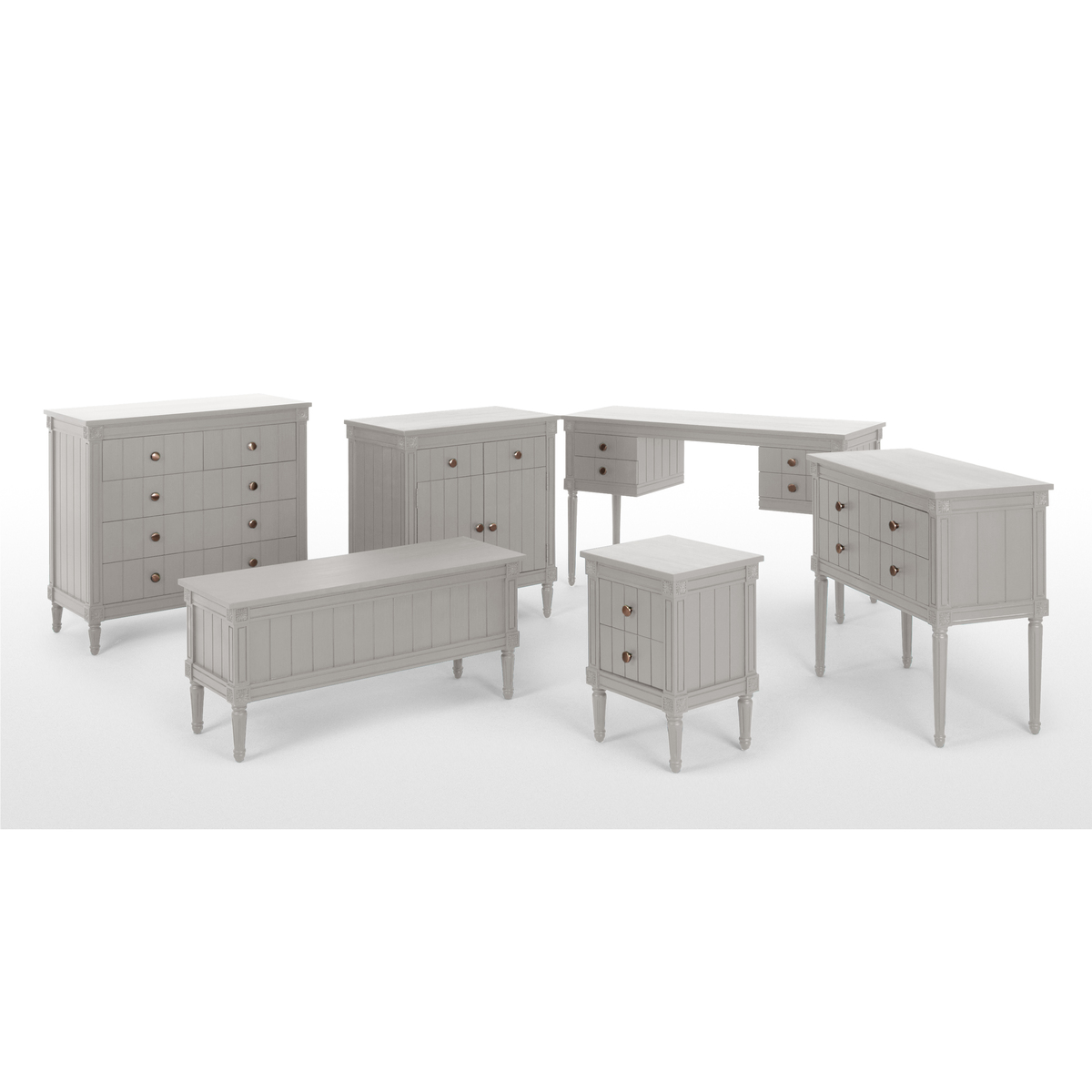 Bourbon Vintage Chest Of Drawers, Grey – image 7