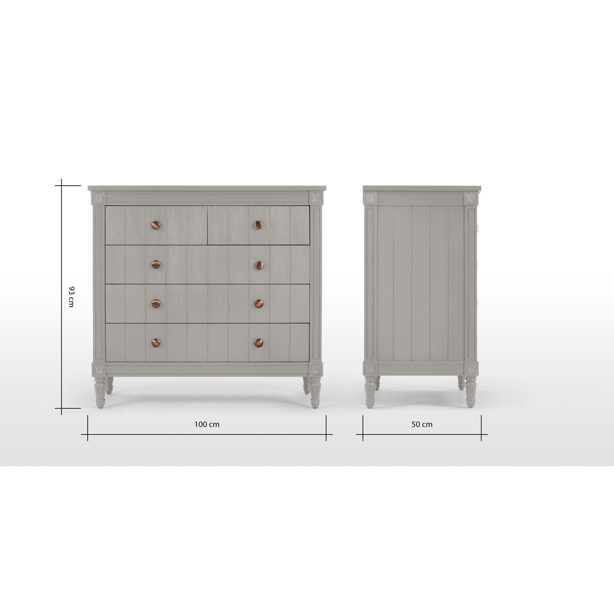 Bourbon Vintage Chest Of Drawers, Grey – image 9