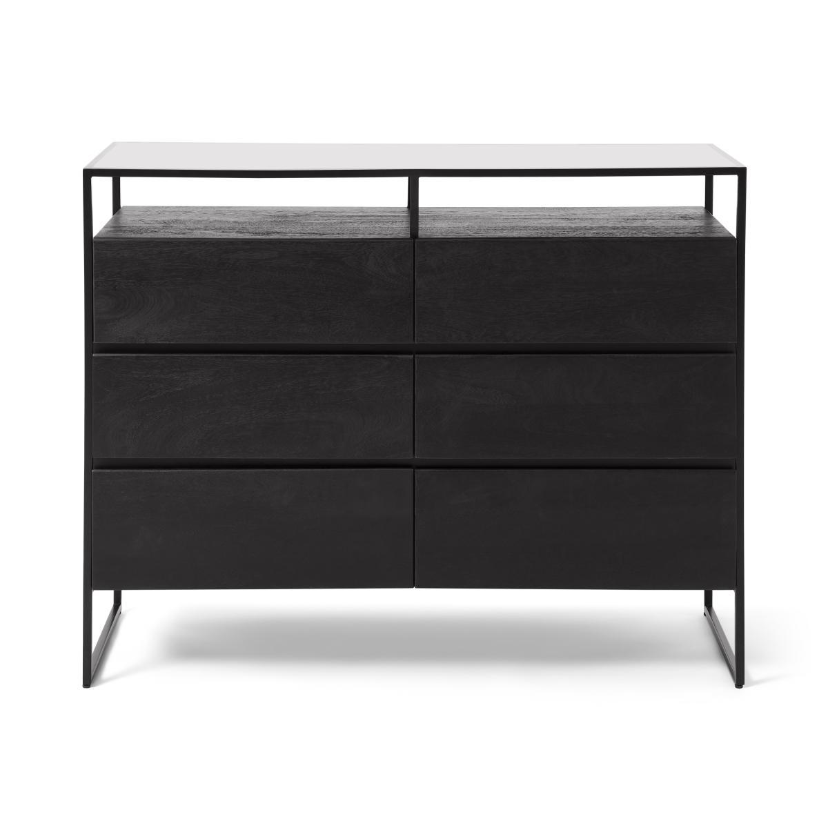 Kilby Wide Chest of Drawers, Black Stain Mango Wood – image 2