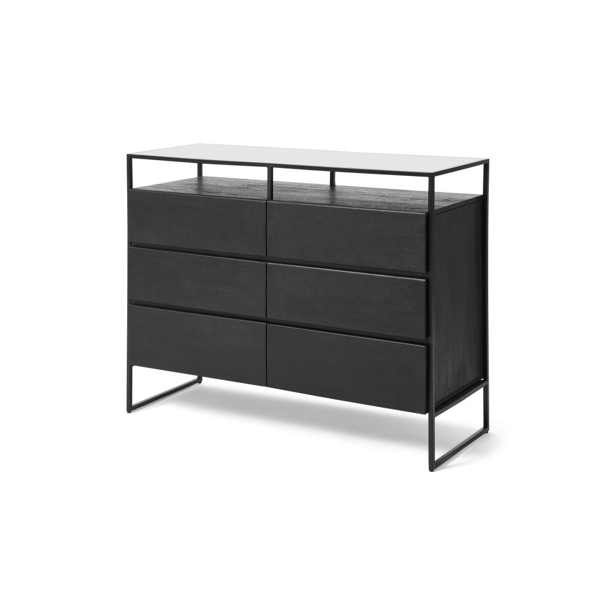 Kilby Wide Chest of Drawers, Black Stain Mango Wood – image 3